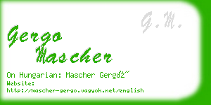 gergo mascher business card